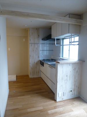 シャビーシックなアクセントウォール